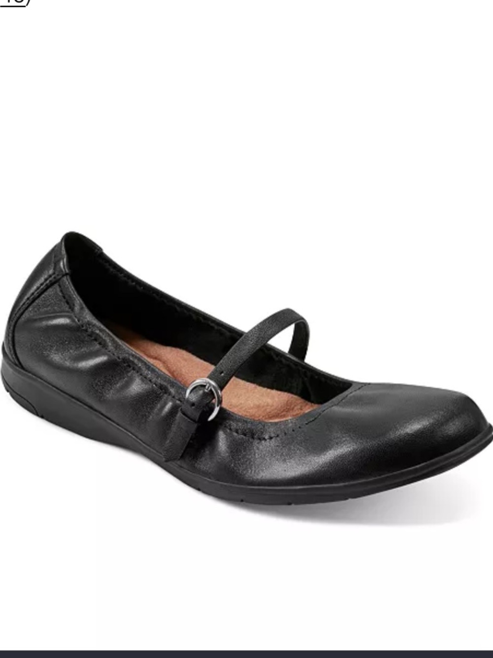 Earth ‘Korvino’ Mary Jane Casual Black Leather Arch Support Flat Shoe 8.5 wide - Picture 2 of 12